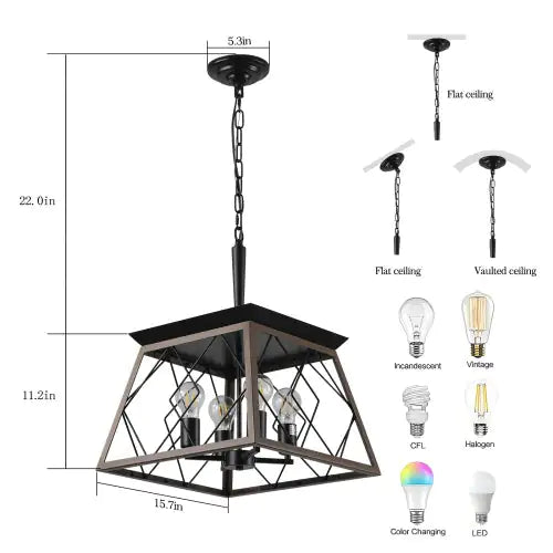 Farmhouse Chandelier 4 Lights Vintage Antique Chandelier Lamps -no Bulbs-Unusable Platform - Temu