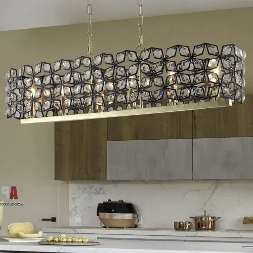 Modern Champagne Gold Oval Crystal Chandelier Unusable Platform - Temu