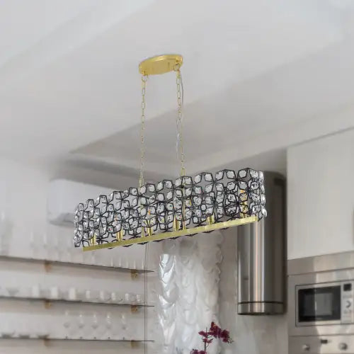 Modern Champagne Gold Oval Crystal Chandelier Unusable Platform - Temu