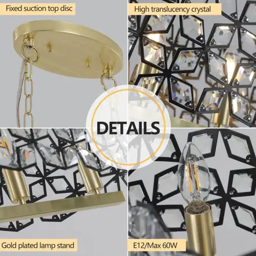 Modern Champagne Gold Oval Crystal Chandelier Unusable Platform - Temu